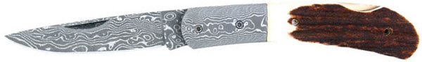 Mastiff Damascus Steel Folding Knife