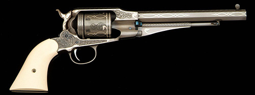 Remington 1858 conversion engraved by Rocky Hays