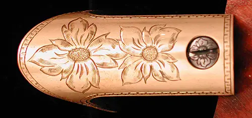Henry rifle floorplate engraved by Rocky Hays