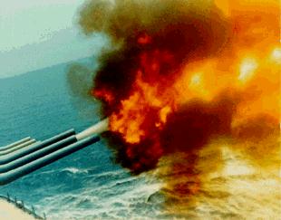 Photo of Gunfire - USS Missouri, 1989