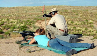 Susannah Clary & Andy McCourt on the firing line with the 6mmBR rifle.