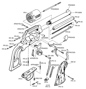 Ruger Bearcat exploded view.